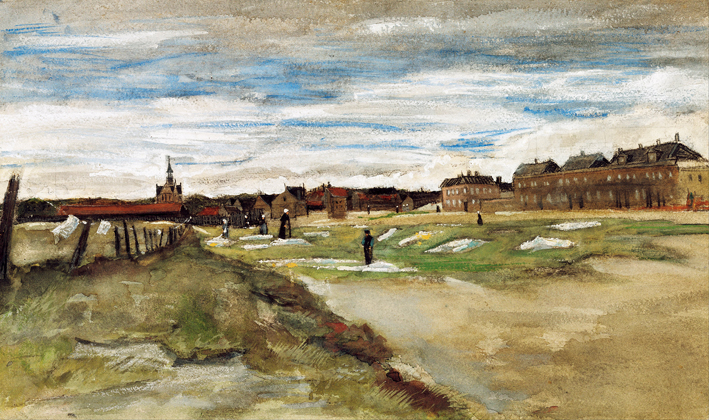  文森特·威廉·梵高  Vincent Willen Van Gogh —— 斯赫弗宁恩的土地 1882